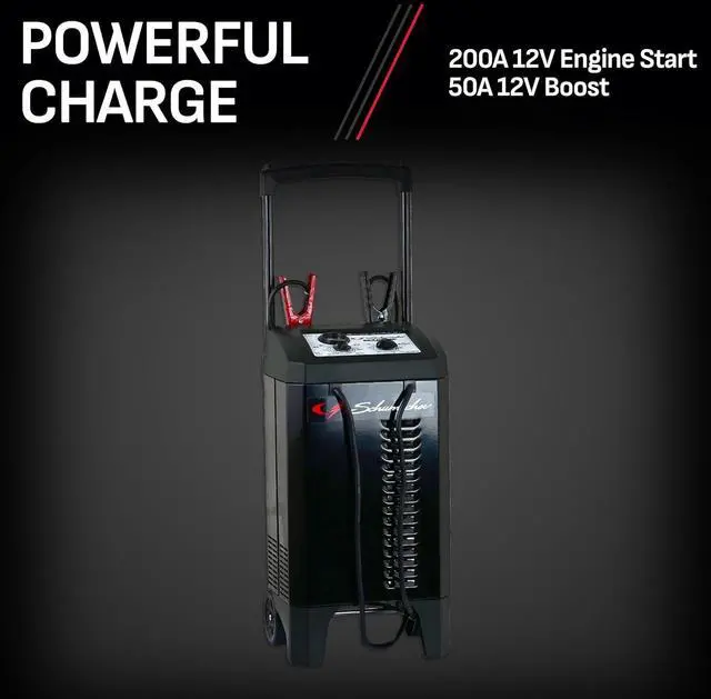 Alt view image 5 of 7 - Schumacher Electric Wheeled 10A Car Battery Charger & Maintainer SC1633