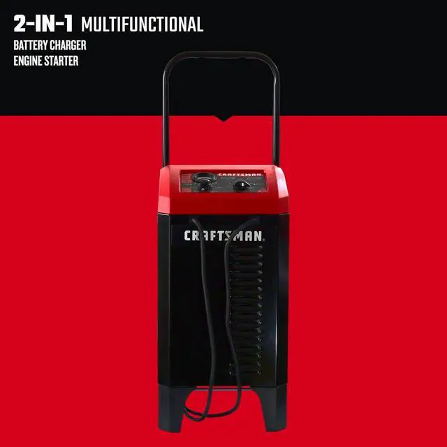Alt view image 2 of 7 - CRAFTSMAN Wheeled 10A Car Battery Charger & Maintainer, 6V/12V CMXCESM233