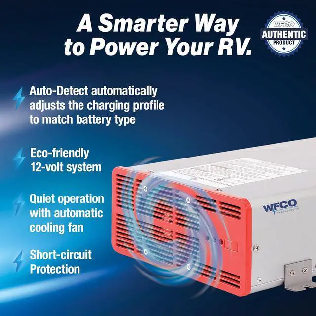 Alt view image 2 of 5 - WFCO WF-68100A-AD WF-6800 Series Deck-Mount Converter Charger - 100 Amp , Gray
