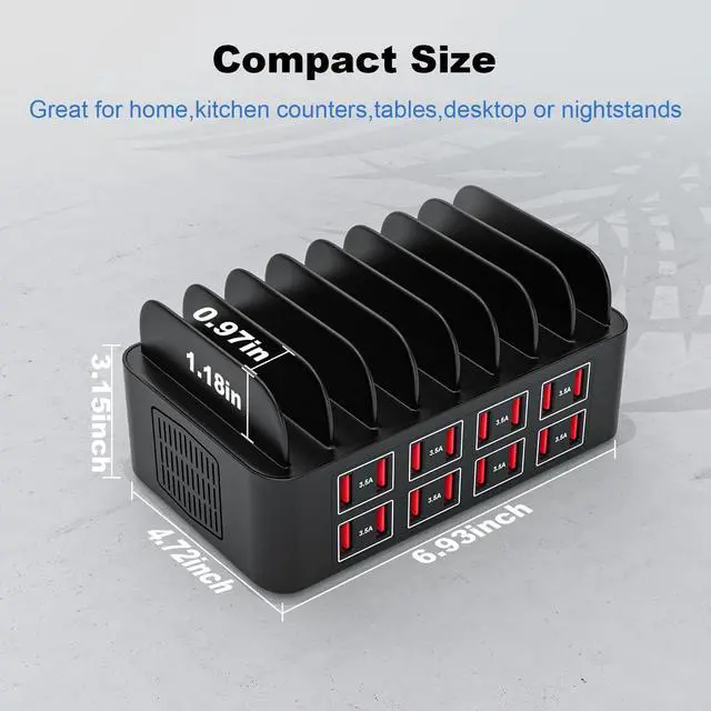 Alt view image 6 of 6 - Charging Station for Multiple Devices,Cinlinso 150W/35A 16 Port USB Charging Station,Multi Device Fast Charger Organizer Compatible with iPad,Tablet,Kindle Cell Phone and Other Electronic