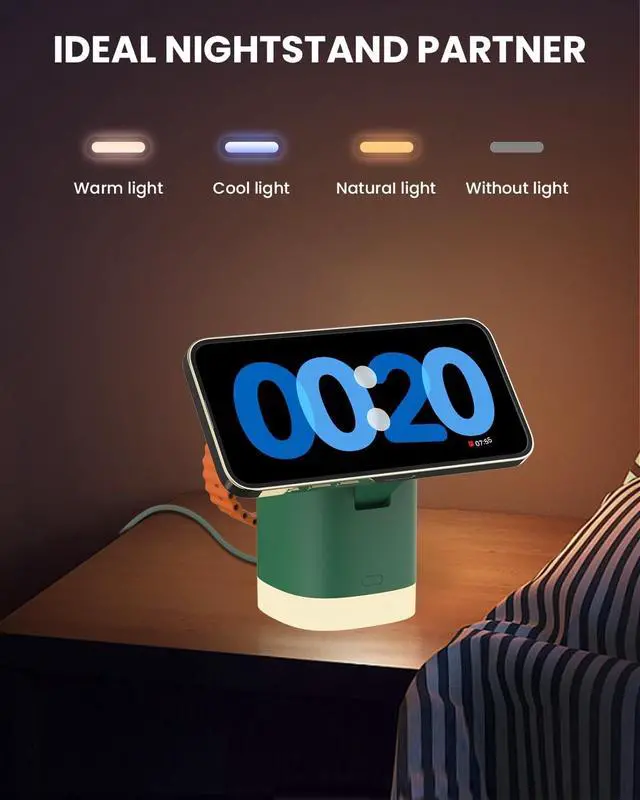 Alt view image 2 of 7 - Wireless Charging Station for Apple Mag-Safe: JoyGeek 3 in 1 Magnetic Foldable Charger Stand for iPhone 16 15 14 13 12 Pro Max Plus - Apple Watch 10 9 8 7 6 5 4 SE - AirPods Pro 2/3/4