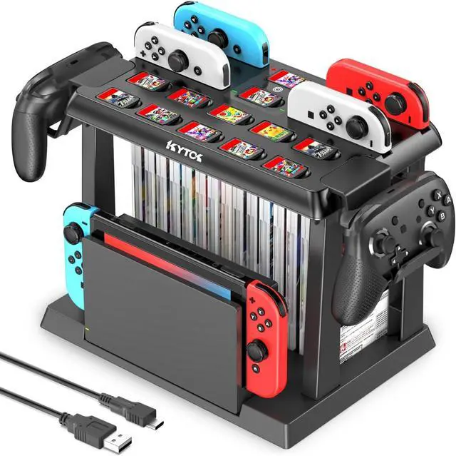 Main image of Switch Organizer Station with Controller Charger, Charging Dock for Nintendo Switch & OLED Joycons, Storage for Games, TV Dock, Pro Controller, Accessory Kits