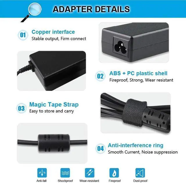 Alt view image 4 of 7 - 90W 19V 4.74A Adapter Charger Compatible with HP Probook 6560b 6570b 6550b 6470b 6450b 4530s 4540s 4440s 4430s, EliteBook 8460p 8470p 8440p 8560p 8760p 2570p 2540p 2560p 2730p 2740p 8460w 8570w 8770w