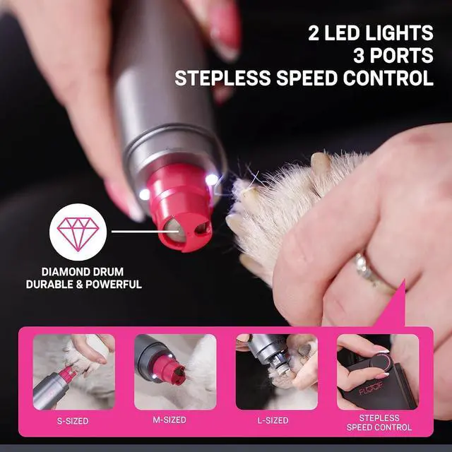 Alt view image 6 of 7 - FLOOF Hair Trimmer Grooming Kit, Low Noise Dog Clippers & Nail Grinder, 20V Powershare Freedom, Portable Pet System (Battery & Charger Included)