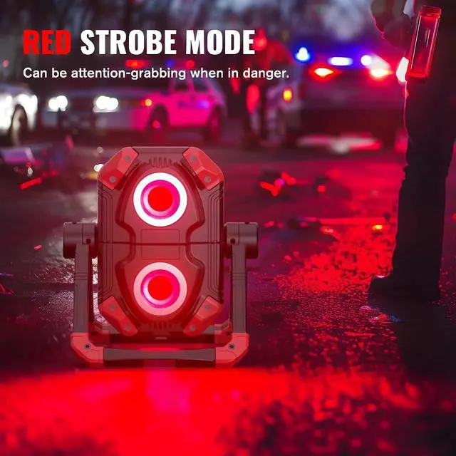 Alt view image 7 of 7 - Adelante Rechargeable Work Lights, 2500LM, Magnetic Base, 360° Stand | 6500K, 5 modes, 4000mAh battery, up to 12 hr runtime, 4-hr USB-C charge, USB-A output, IPX4 water resistance for repairs