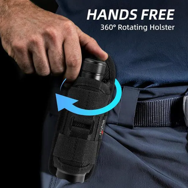 Alt view image 3 of 7 - ULTRAFIRE WF-502B LED Tactical Flashlight, 5 Modes 1000 High Lumens Flashlight Torch with Duty Belt Flashlight Holster, Bicycle Mount, USB Charger