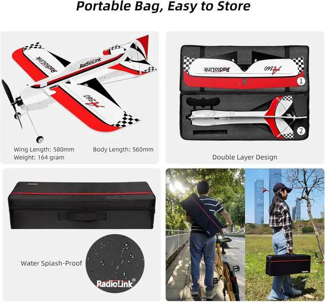 Alt view image 7 of 7 - Radiolink A560 Plug & Play (PNP) 3D RC Airplane with Gyro 6 Flight Modes | 580mm Wingspan 4CH Gyro Byme-A Flight Controller, Brushless Motor&ESC for Beginner (No Radio/Receiver/Charger)