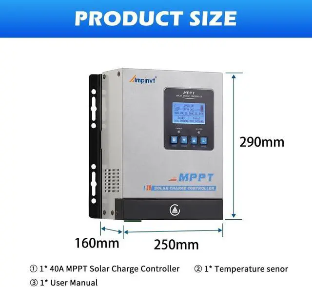 Alt view image 6 of 7 - MPPT Solar Charge Controller 80 amp, 12v 24v 36v 48v auto Battery Regulator MAX PV Input 150V, Solar Charger Support Sealed, Gel, Flooded, and Lithium Batteries