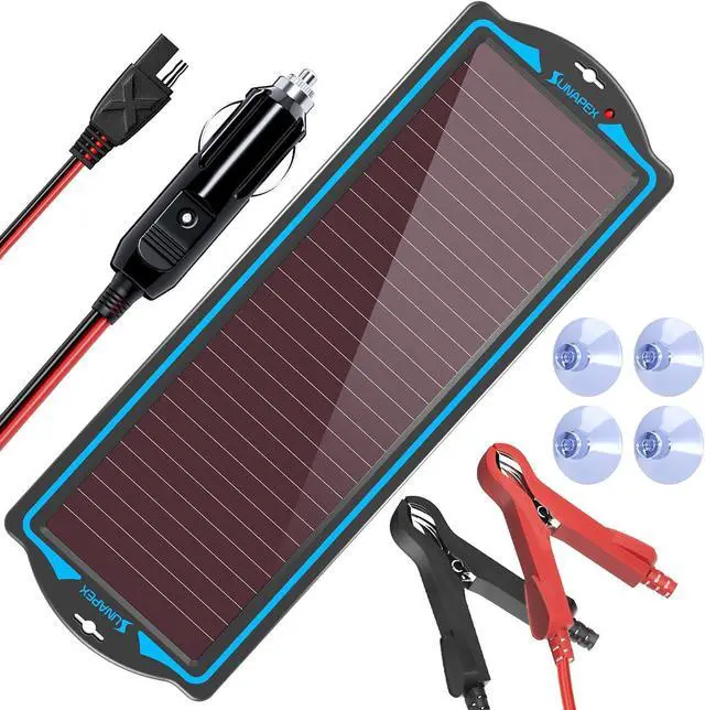 Main image of 12V Solar Battery Charger Trickle Maintainer Kit for Car | Prevents Overcharging with Smart Controller | Waterproof Portable Solar Panel Kit | Fits 12V Batteries for Boats, RVs & More