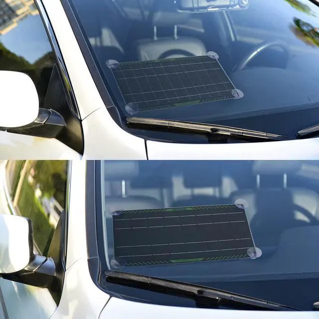 Alt view image 5 of 6 - Topsolar 10 Watt 12 Volt Solar Trickle Charger 10W 12V Solar Panel Car Battery Charger Portable Solar Battery Maintainer for Car Motorcycle Boat Marine RV + Cigarette Lighter Plug Alligator Clip