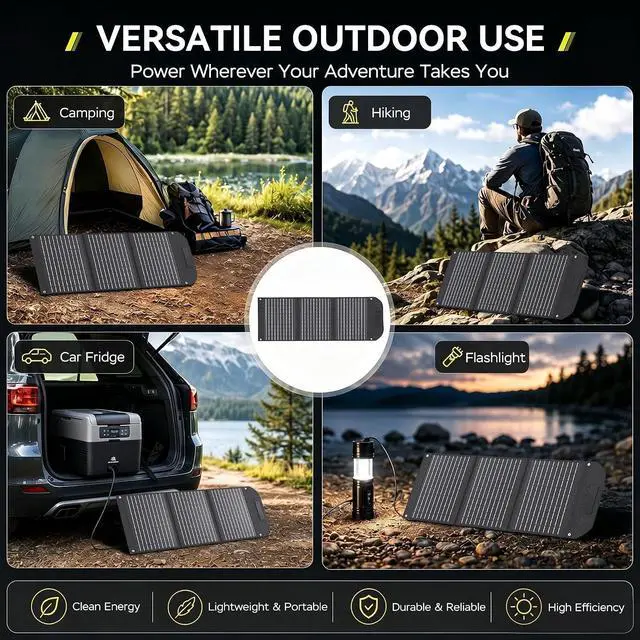 Alt view image 4 of 7 - MARBERO Portable Solar Panel 30W Solar Panel Charger 23% High Efficiency Foldable Solar Panels QC3.0 USB & DC Port Compatible with Cell Phone Ipad Laptop IP65 Waterproof for Camping Outdoor Cloudy