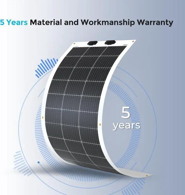 Alt view image 7 of 7 - Renogy Flexible Solar Panel 100 Watt, 240° Ultra Flex Bendable | 100W Flexible Solar Panel for for Marine RV Cabin Van Car Boat Curve Surfaces Off-Grid Systems, 0.1 Inch Lightweight, IP68