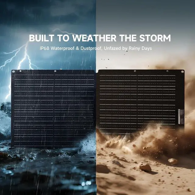 Alt view image 4 of 7 - ALLPOWERS SOLAX SE100 100W Portable Solar Panel for Power Station | S2000 PRO R1500 LITE R2500 P1800 P300, Folding Solar Charger with Adjustable Kickstand for Ourdoor Camping RV Van
