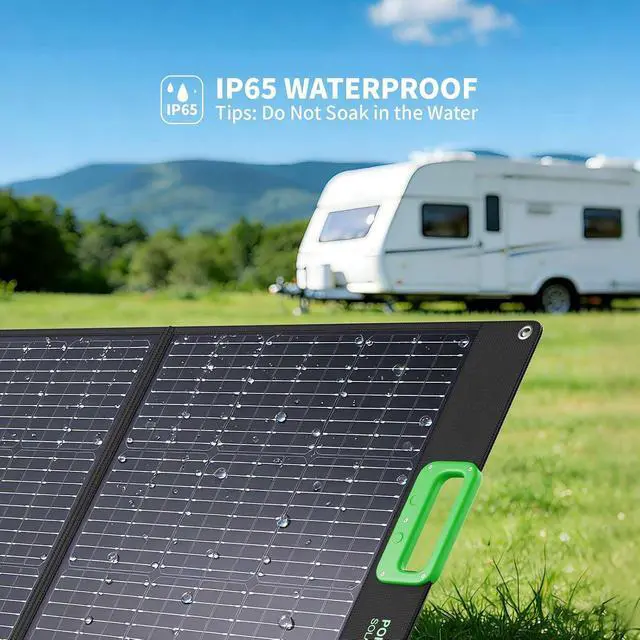 Alt view image 6 of 7 - 100W Portable Solar Panel for Power Station Generator, Waterproof Foldable | 20V Solar Cell Solar Charger with High-Efficiency Battery Charger for Outdoor Camping Van RV Trip Emergency Power
