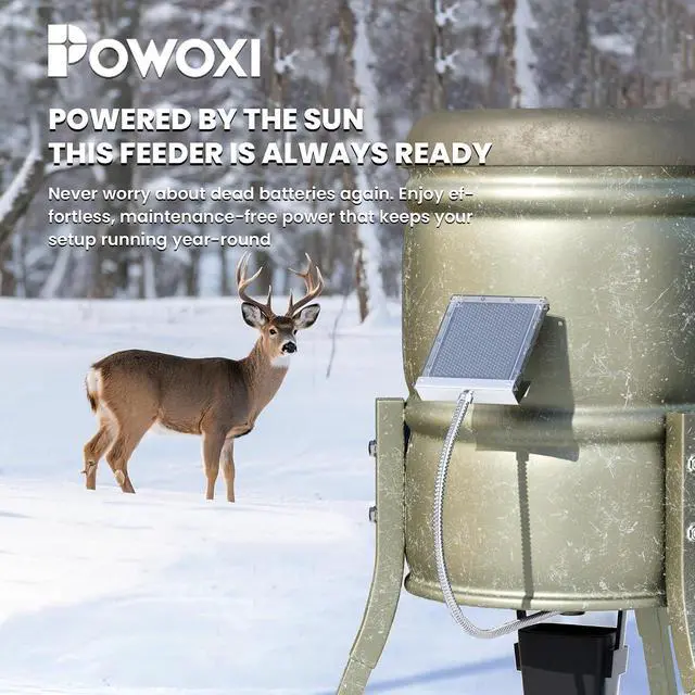 Alt view image 2 of 7 - POWOXI 12V 1.7W Deer Feeder Solar Panel Waterproof with Bracket & Clip | Outdoor for Deer Feeder | 95% Clear PC Panel | Fast 12V Charge | IP65 Waterproof | Stainless Bracket & Alligator Clip