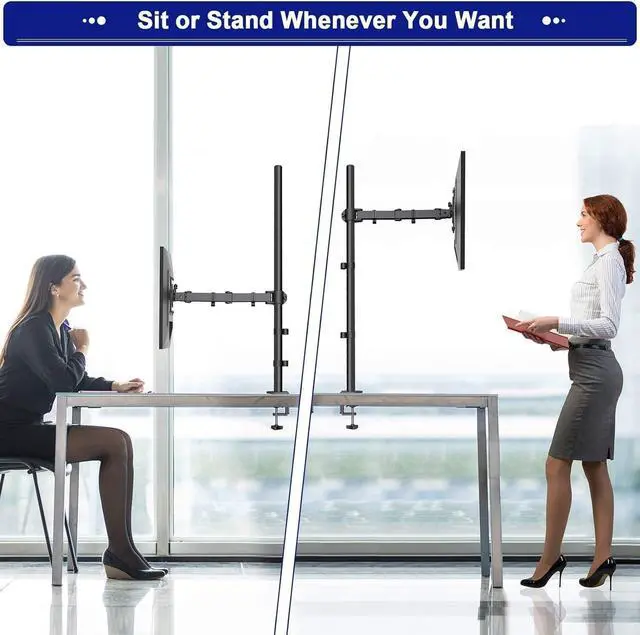 Alt view image 6 of 7 - HUANUO Single Monitor Arm with 39 inch Extra-Tall Pole, Adjustable Computer Desk Mount for 1332 inch Screens and up to 38 inch Ultrawide Screens, Hold 22 lbs, Monitor Stand with C-Clamp & Grommt Base