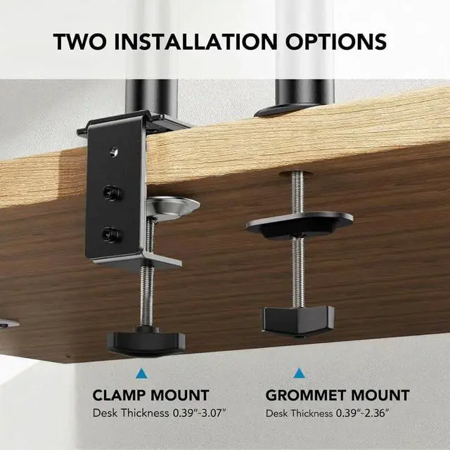 Alt view image 6 of 7 - HUANUO Adjustable Monitor Arm with Laptop Tray, Single Desk Mount for 13-32" VESA Monitors up to 22 lbs, 14" x 12" Laptop Tray