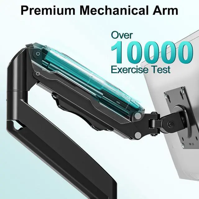Alt view image 6 of 7 - Single Monitor Mount, Fully Adjustable Monitor Arm Fits Max 32" Screen | Gas Spring VESA Mount with Clamp & Grommet Base, Computer Desk Arm with Tilt Swivel Rotate, Holds up to 19.8lbs