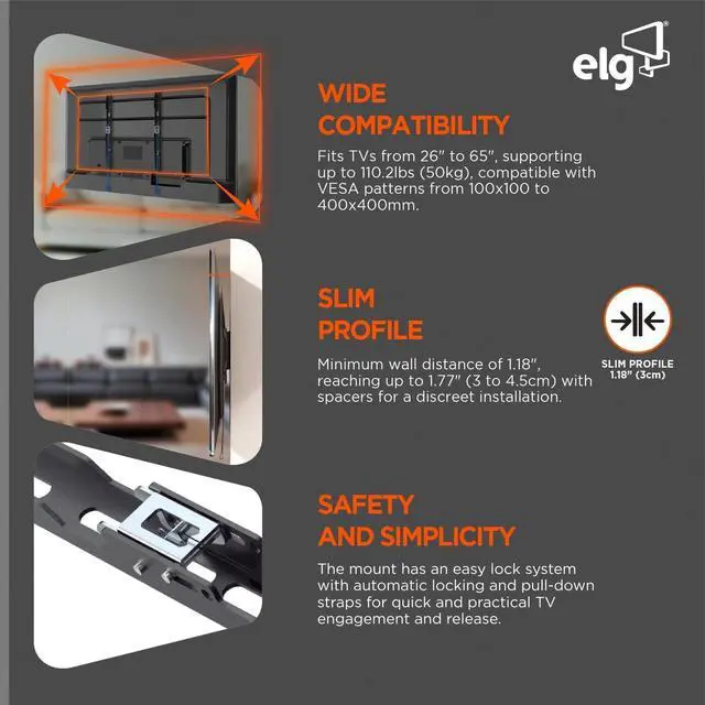 Alt view image 4 of 7 - Fixed TV WALL Mount