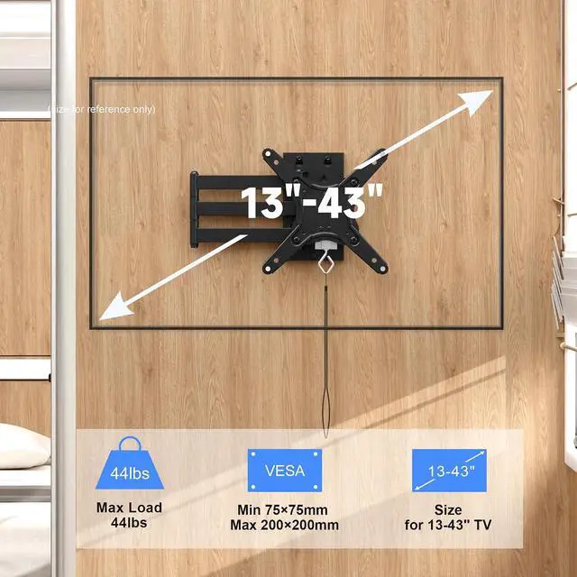 Alt view image 6 of 7 - Suptek Lockable RV TV Mount for 13-43 Inch TVs | Full Motion Locking Wall Mount for Camper, Trailer, Motorhome, Boat, Truck, Indoor and Outdoor, VESA 200mm, Supports 44lbs, Model MA1342