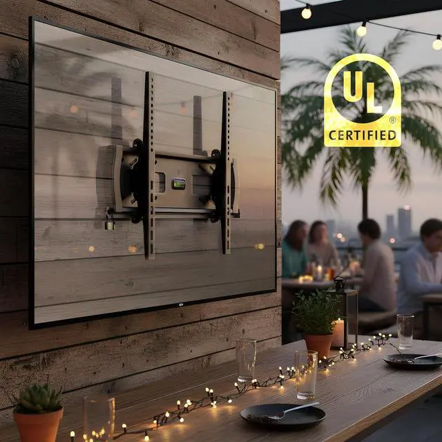 Alt view image 3 of 7 - Mount-It! Lockable TV Wall Mount with Anti-Theft Security Bar, UL Certified Tilting Display Bracket for 3255 Inch Flat Screen TVs with VESA 200, 400mm, Commercial-Grade VESA Mount Holds up to 99 lbs