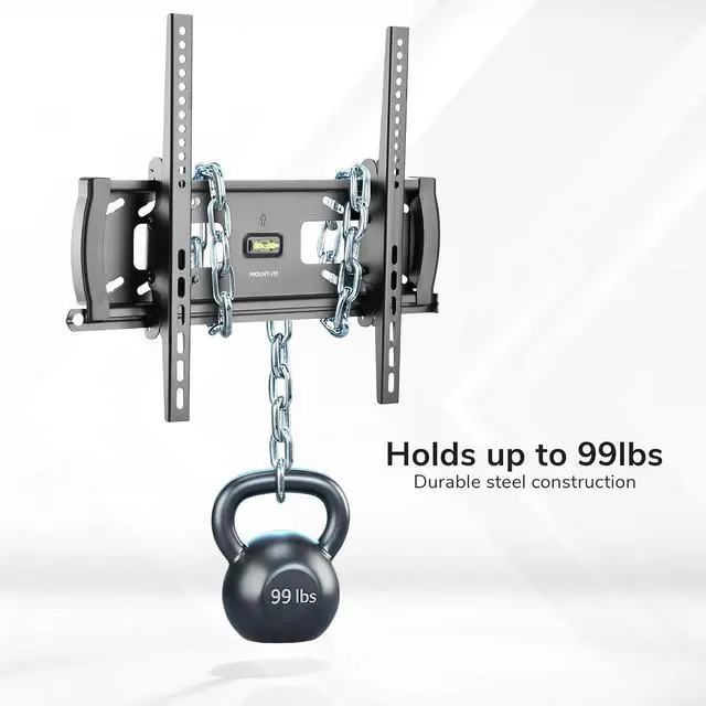 Alt view image 7 of 7 - Mount-It! Lockable TV Wall Mount with Anti-Theft Security Bar, UL Certified Tilting Display Bracket for 3255 Inch Flat Screen TVs with VESA 200, 400mm, Commercial-Grade VESA Mount Holds up to 99 lbs