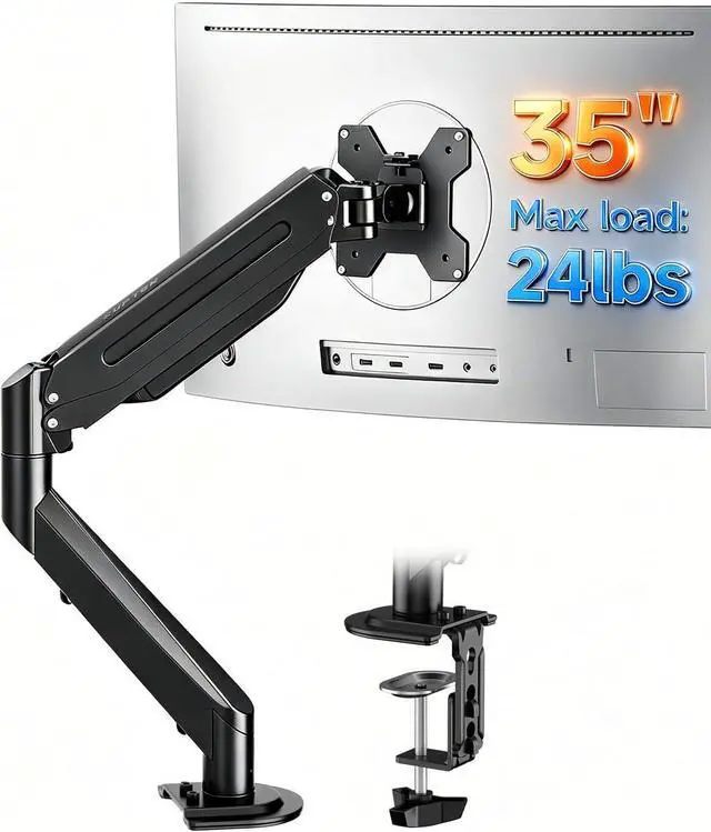 Main image of Suptek Single Monitor Arm Fully Adjustable for 17-34-35 Inch Screens | VESA Monitor Mount with Quick Install, Computer Monitor Stand for 32 Monitors, Desk Monitor Mount Holds 24lbs, VESA 75/100mm