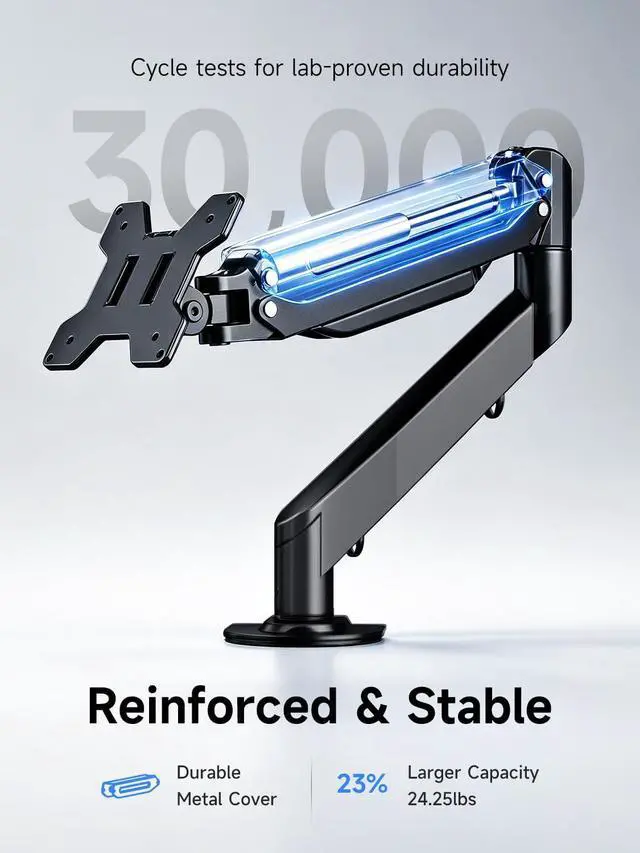 Alt view image 6 of 7 - Suptek Single Monitor Arm Fully Adjustable for 17-34-35 Inch Screens | VESA Monitor Mount with Quick Install, Computer Monitor Stand for 32 Monitors, Desk Monitor Mount Holds 24lbs, VESA 75/100mm