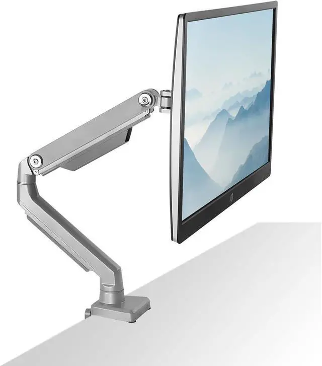 Alt view image 2 of 7 - Mount-It! Single Monitor Arm Desk Mount, Mechanical Spring Height Adjustable Monitor Stand for 1332 Inch Screens up to 17.6 lbs, VESA 75x75 & 100x100, C-Clamp & Grommet