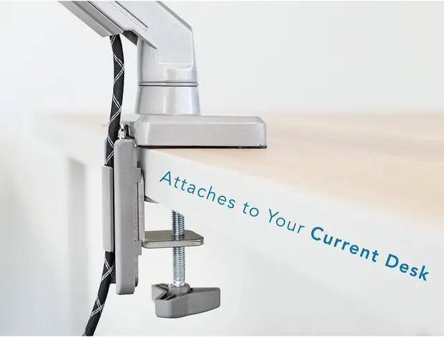 Alt view image 5 of 7 - Mount-It! Single Monitor Arm Desk Mount, Mechanical Spring Height Adjustable Monitor Stand for 1332 Inch Screens up to 17.6 lbs, VESA 75x75 & 100x100, C-Clamp & Grommet