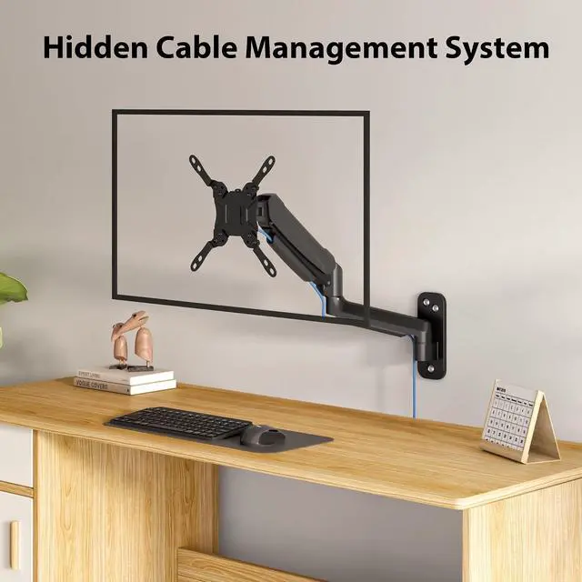 Alt view image 7 of 7 - BONTEC Monitor Wall Mount Arm, 13-42 Inch Screens, Max VESA 200x200mm | VESA Gas Spring Height Adjustable, Max 19.8lbs, Swivel, Tilt, Space-Saving Desk Mount, Easy Installation, Single Arm TV Mount