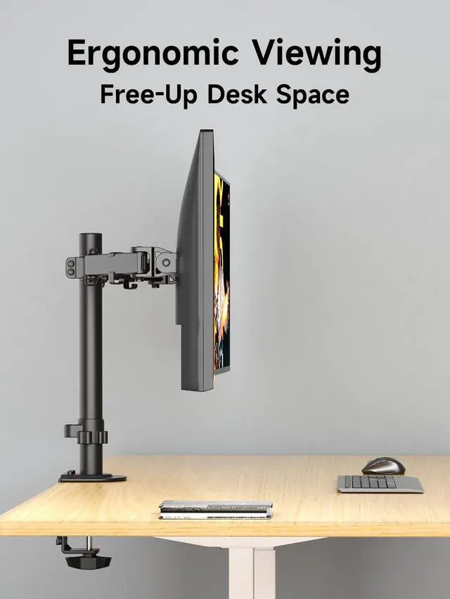 Alt view image 2 of 7 - Dual Fully Adjustable Monitor Arm Stand Mount Fits Two Screen 13-32 inch 22lbs for Monitor Computer Screen 13 15 17 19 20 22 23 24 26 27 32inch VESA 75 100 (MD7442)