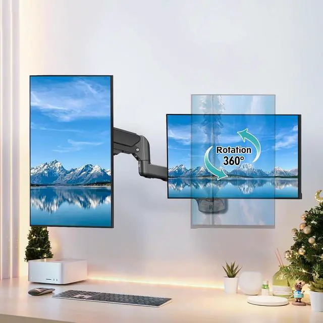 Alt view image 5 of 7 - Dual Monitor Wall Mount for 13-32" Computer Screens | Holds Up to 19.8lbs Each Monitor Mounts for 2 Monitors, Full Motion Gas Spring Monitor Arm with VESA 75x75/100x100