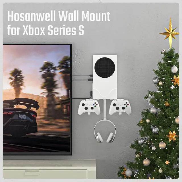 Alt view image 2 of 6 - Series S Wall Mount, Series S Wall Mount Kit, with Detachable Controller Holder & Headphone Hanger Heat Dissipation (NOT for ONE S)
