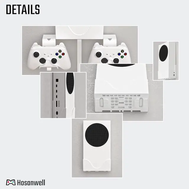Alt view image 3 of 6 - Series S Wall Mount, Series S Wall Mount Kit, with Detachable Controller Holder & Headphone Hanger Heat Dissipation (NOT for ONE S)