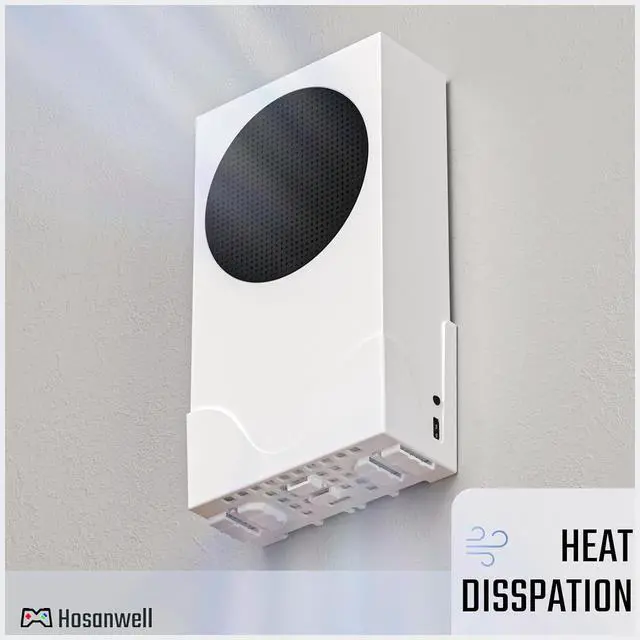 Alt view image 5 of 6 - Series S Wall Mount, Series S Wall Mount Kit, with Detachable Controller Holder & Headphone Hanger Heat Dissipation (NOT for ONE S)