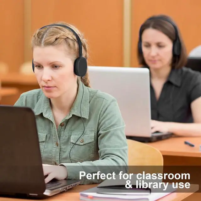 Alt view image 4 of 5 - Flutesan 30 Pack Wired Headphones, Adjustable On Ear Headphones, Black