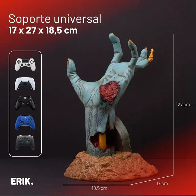 Alt view image 3 of 7 - Grupo Erik Gaming Controller Holder | Gaming Equipment | Controller Holder Figure | Headphone Stand & Controller | Gaming Accessories for Desk | Gamer Gifts | Halloween Decorations
