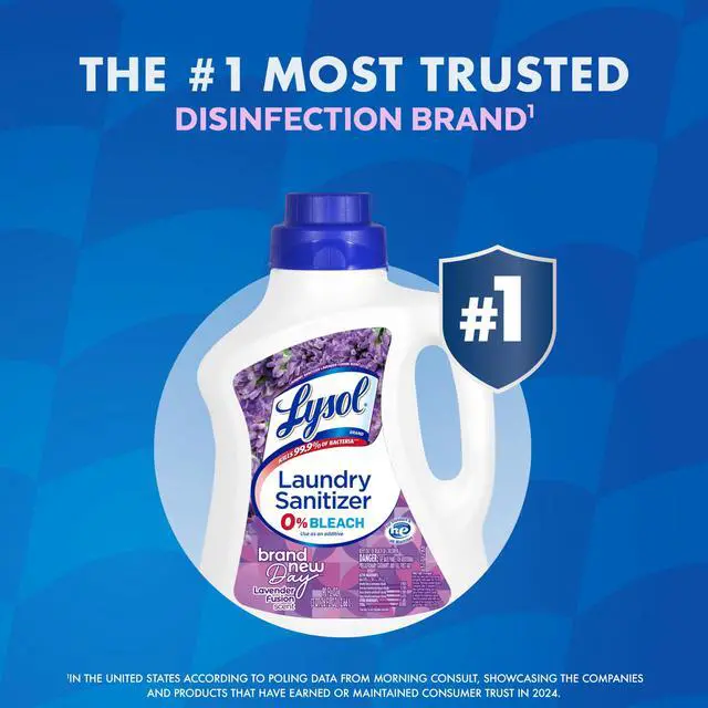 Alt view image 2 of 7 - Lysol Disinfectant Laundry Sanitizer & Scent Booster, Laundry Detergent Additive, Color Safe Bleach Alternative, Laundry Odor Eliminator, Kills Bacteria & Viruses, Lavender Scent, 90 Fl Oz