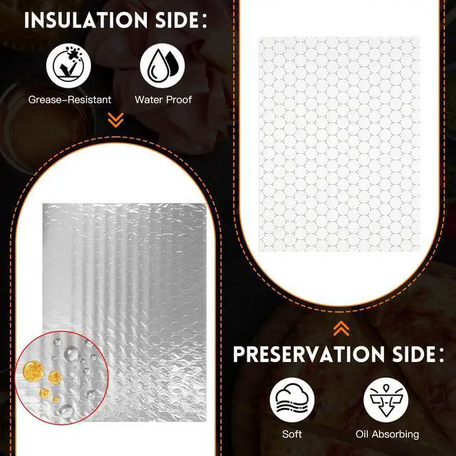 Alt view image 3 of 7 - EcoDispose Pre-Cut Insulated Foil Sandwich Wrap Sheets Grease-Resistant for Hot Food (10-1/2" x 14",100 PCS)