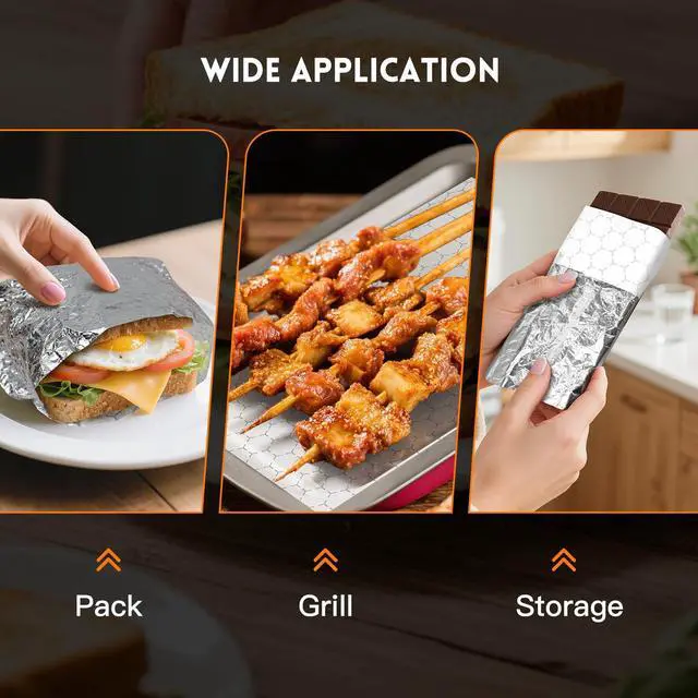 Alt view image 6 of 7 - EcoDispose Pre-Cut Insulated Foil Sandwich Wrap Sheets Grease-Resistant for Hot Food (10-1/2" x 14",100 PCS)