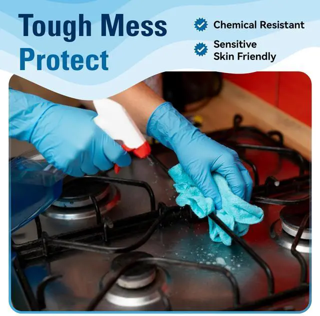 Alt view image 4 of 7 - SWIFTLITE Food Safe Disposable Gloves, Blue Nitrile Rubber Gloves, Latex-Free Powder-Free for Food Prep, Cooking, Cleaning (Medium, 100)