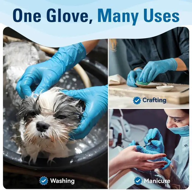 Alt view image 6 of 7 - SWIFTLITE Food Safe Disposable Gloves, Blue Nitrile Rubber Gloves, Latex-Free Powder-Free for Food Prep, Cooking, Cleaning (Medium, 100)