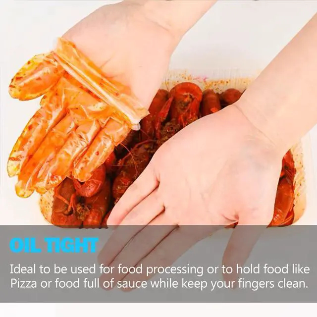Alt view image 4 of 7 - Meekear 200 PCS Food Prep Disposable Gloves, Medium TPE Clear Latex-Free Food Safe Cleaning Gloves, BPA Free, Powder Free, Oil Tight
