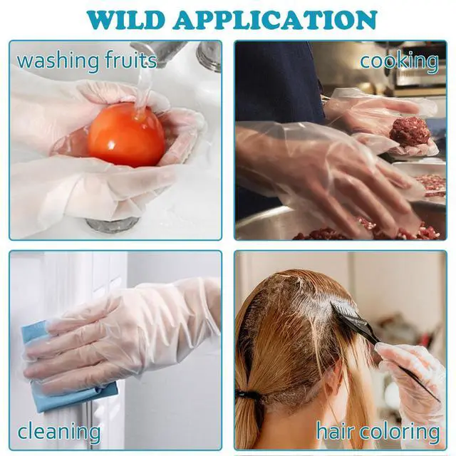 Alt view image 6 of 7 - Meekear 200 PCS Food Prep Disposable Gloves, Medium TPE Clear Latex-Free Food Safe Cleaning Gloves, BPA Free, Powder Free, Oil Tight