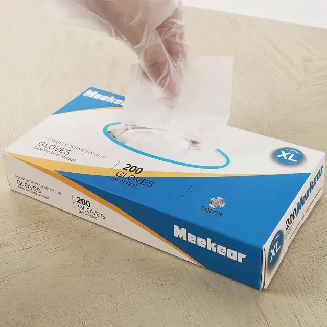 Alt view image 7 of 7 - Meekear 200 PCS Food Prep Disposable Gloves, Medium TPE Clear Latex-Free Food Safe Cleaning Gloves, BPA Free, Powder Free, Oil Tight