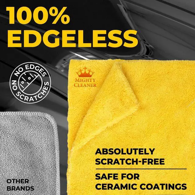 Alt view image 4 of 7 - Super Soft Microfiber Towels for Cars - Edgeless - 6pk (12x12) - Premium Scratch-Free Towel - Great for Drying, Detailing, Polishing, Buffing - Ultra Absorbent Microfiber Cleaning Cloths for Car