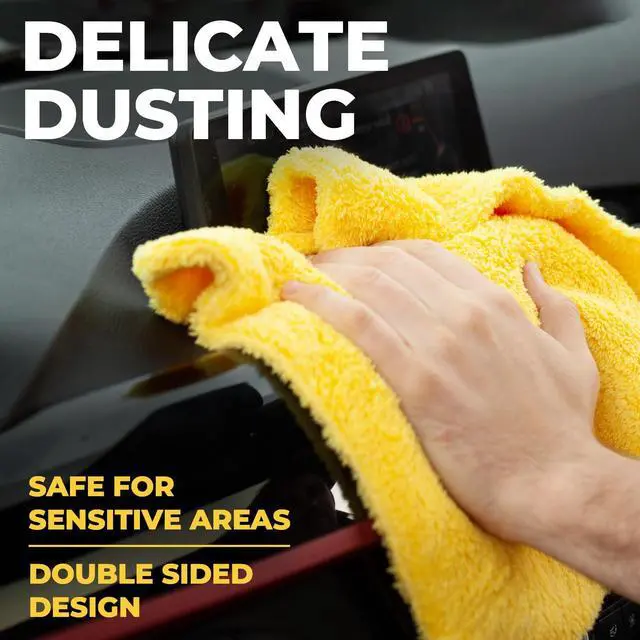Alt view image 6 of 7 - Super Soft Microfiber Towels for Cars - Edgeless - 6pk (12x12) - Premium Scratch-Free Towel - Great for Drying, Detailing, Polishing, Buffing - Ultra Absorbent Microfiber Cleaning Cloths for Car