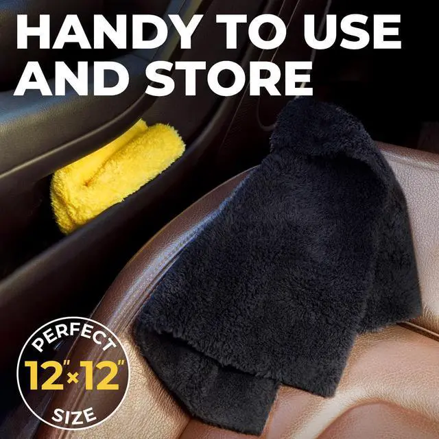 Alt view image 7 of 7 - Super Soft Microfiber Towels for Cars - Edgeless - 6pk (12x12) - Premium Scratch-Free Towel - Great for Drying, Detailing, Polishing, Buffing - Ultra Absorbent Microfiber Cleaning Cloths for Car