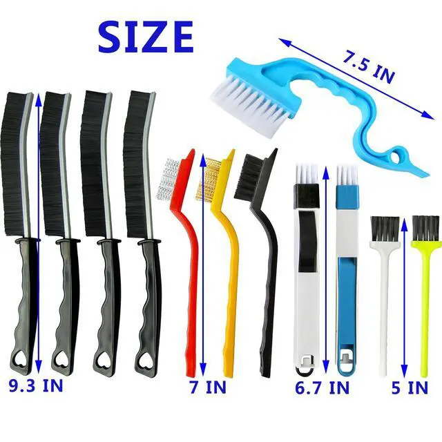 Alt view image 6 of 6 - 12Pcs Crevice Cleaning Brush,Small Gap Cleaning Brushes for Cleaning Bathroom,Kitchen,Window Grooves,Corners, Sinks, washbasins, Showers, faucets, bathtubs, Gas Stove and Tiles